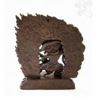 Vadzsrapani réz szobor ezüst-antikolt, prémium minőség - 17 cm