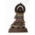 Bhimsen réz szobor, ezüst-antikolt, prémium minőség - 15 cm