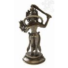 Álló Manjushri réz szobor, antikolt prémium minőség - 17 cm