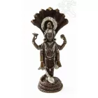 Vishnu réz szobor, ezüst-antikolt prémium minőség - 15 cm