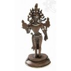 Álló Csenrézi réz szobor, ezüst-antikolt, prémium minőség - 17 cm