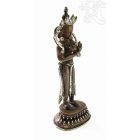Álló Manjushri réz szobor, ezüst-antikolt, prémium minőség - 17 cm