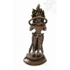Álló Manjushri réz szobor, ezüst-antikolt, prémium minőség - 17 cm