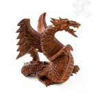 Sárkány fa faragott szobor - 12 cm