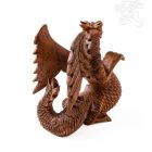 Sárkány fa faragott szobor - 12 cm