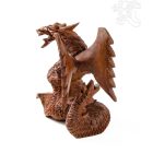 Sárkány fa faragott szobor - 12 cm