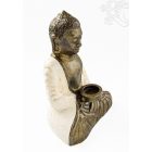 Amitabha Buddha rezin szobor, mécsestartóval - 30 cm