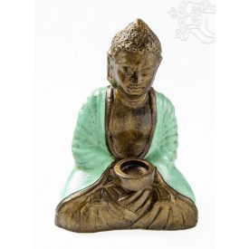 Amitabha Buddha rezin szobor, mécsestartóval - 30 cm