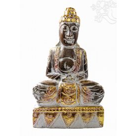 Buddha fa faragott szobor - 40 cm