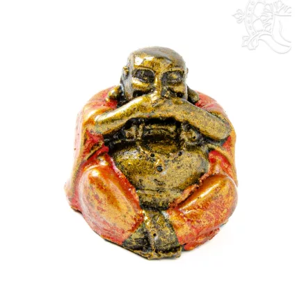 Nevető Buddha színes rezin szobor - 5 cm