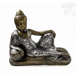 Fekvő Buddha színes rezin szobor - 40 cm