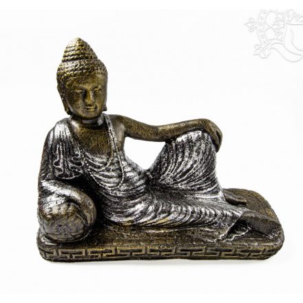 Fekvő Buddha színes rezin szobor - 40 cm