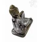 Fekvő Buddha színes rezin szobor - 40 cm