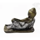 Fekvő Buddha színes rezin szobor - 40 cm