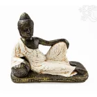 Fekvő Buddha színes rezin szobor - 40 cm
