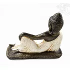 Fekvő Buddha színes rezin szobor - 40 cm