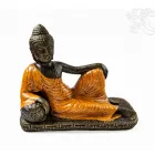 Fekvő Buddha színes rezin szobor - 40 cm