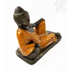 Fekvő Buddha színes rezin szobor - 40 cm