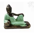 Fekvő Buddha színes rezin szobor - 40 cm