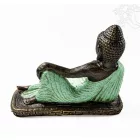 Fekvő Buddha színes rezin szobor - 40 cm