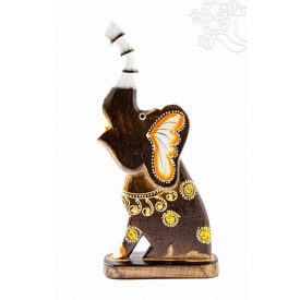 Fa elefánt, mintás, talppal - 26 cm