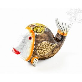 Fa delfin, mintás, nagy - 18 cm