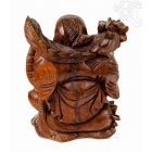 Nevető Buddha sárkánnyal faragott szobor – 30 cm