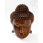 Buddha fej fa faragott szobor - 20 cm