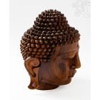 Buddha fej fa faragott szobor - 20 cm