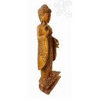 Álló Tanító Buddha fa faragott szobor, nagy méretű -100 cm