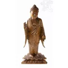 Álló áldó Buddha fa faragott szobor - 80 cm