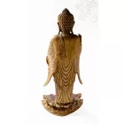 Álló áldó Buddha fa faragott szobor - 80 cm