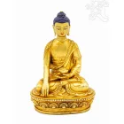 Shakyamuni Buddha, teljesen aranyozott prémium minőségű szobor - 10 cm