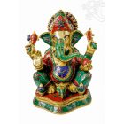 Ganesha réz szobor kővel berakott - prémium minőségű - 39 cm