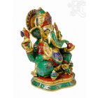 Ganesha réz szobor kővel berakott - prémium minőségű - 39 cm
