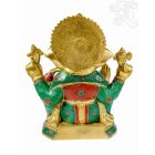 Ganesha réz szobor kővel berakott - prémium minőségű - 39 cm