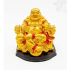 Nevető Buddha arany színű rezin szobor – 12,5 cm