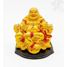 Nevető Buddha arany színű– 12,5 cm
