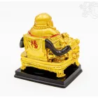 Nevető Buddha arany színű rezin szobor – 12,5 cm