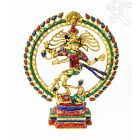 Táncoló Shiva réz szobor, kővel berakott - 50 cm