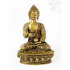 Áldó Buddha réz szobor, matt sárga - 30 cm