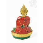 Gyógyító Buddha réz szobor, kővel bevont - 21 cm