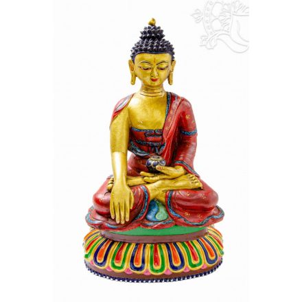 Shakyamuni Buddha agyag szobor, hatalmas méretű különlegesség - 42 cm