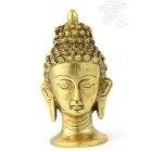 Buddha fej szobor réz, sárga színű