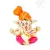 Ganesha színes rezin szobor - 5,5 cm