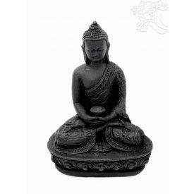 Amitabha Buddha fekete színű rezin szobor - 14 cm