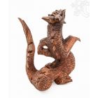 Faragott fa sárkány szobor - 20 cm