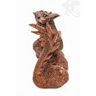 Faragott fa sárkány szobor - 20 cm
