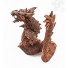 Faragott fa sárkány szobor - 20 cm