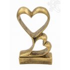 Két szív motívumos rezin (műgyanta) dísz - 19 cm